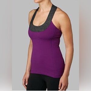 Lululemon Purple/Gray Scoop Neck Racerback Tank